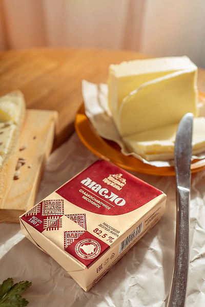 фото продукта Масло сладкосливочное несоленое 82,5% 180г