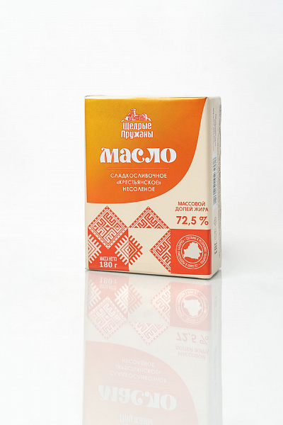фото продукта Масло сладкосливочное «Крестьянское» несоленое 72,5%
