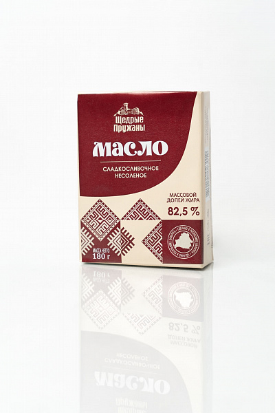 фото продукта Масло сладкосливочное несоленое 82,5% 180г
